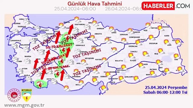 Meteoroloji Genel Müdürlüğü'nden toz aşınımı ve kuvvetli rüzgar uyarısı