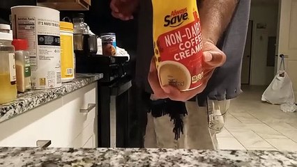 I just came in from shopping from buying groceries and I went out and took the trash out