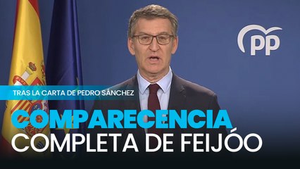 Feijóo comparece tras la "Carta a la ciudadanía" de Sánchez