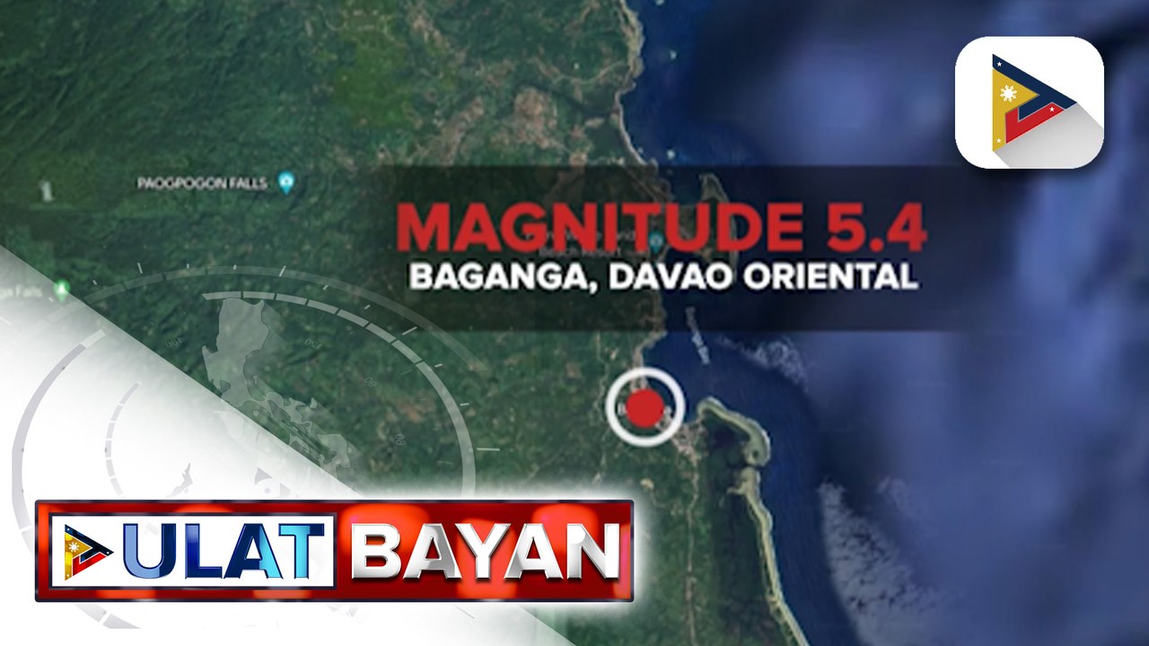 Magnitude 5.4 na lindol, tumama sa Baganga, Davao Oriental