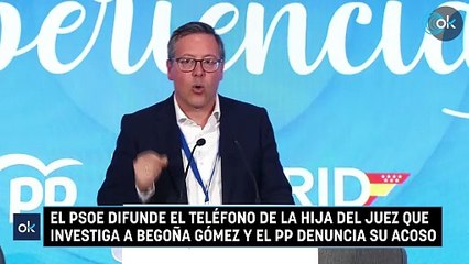 El PSOE difunde el teléfono de la hija del juez que investiga a Begoña Gómez y el PP denuncia su acoso