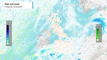 Rain and snow forecast for the UK