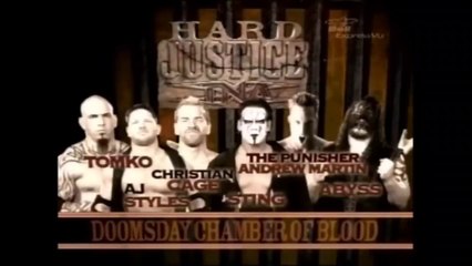 TNA Hard Justice 2007 - Abyss, Andrew Martin & Sting vs Christian Cage, AJ Styles & Tomko (Doomsday Chamber Of Blood Match)