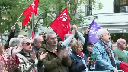 Movilización socialista en apoyo a Pedro Sánchez