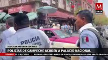 Policías de Campeche acuden a Palacio Nacional y solicitan audiencia con AMLO