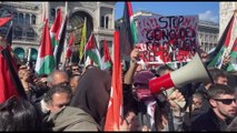 Tensione in piazza Duomo. Filo-palestinesi: fateci parlare