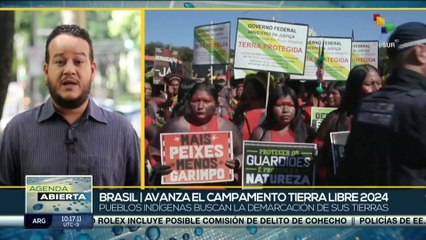 Grupos indígenas de Brasil desarrollan campamento tierra libre