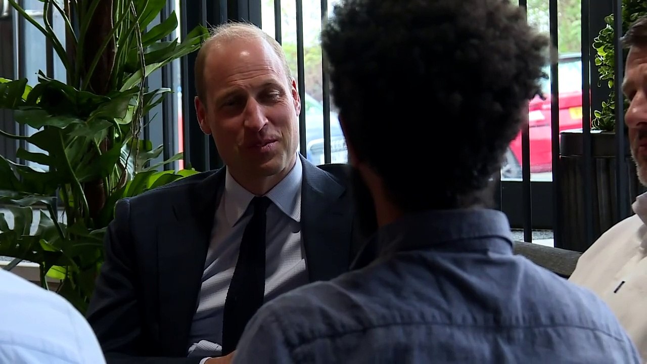 William meets 11-day-old baby during visit to skills centre