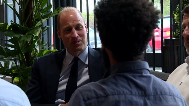 William meets 11-day-old baby during visit to skills centre
