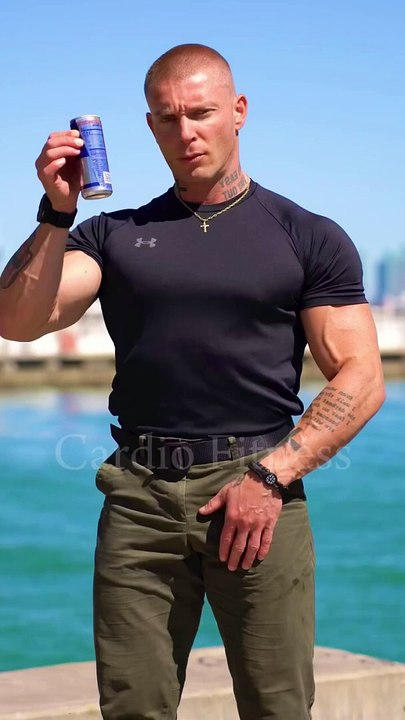 "The bodybuilder easily smashes bottles with his bare hands."