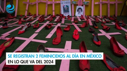 Se registran 2 feminicidios al día en México en lo que va del 2024