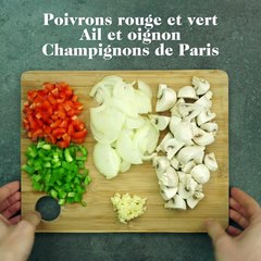 Sauté de porc au légumes et au riz carré