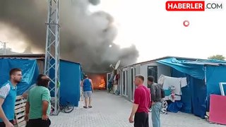 Antakya'da konteyner kentte korkutan yangın