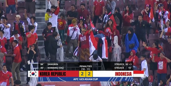 منتخب إندونيسيا يتخطّى نظيره منتخب كوريا الجنوبية ويعبر إلى نصف نهائي كأس آسيا تحت 23 عاماً