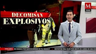 Autoridades decomisan armas y explosivos al interior de un domicilio en Michoacán