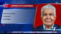 Fechas y lugares en donde se realizarán los cierres de campaña
