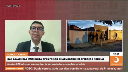 OAB-Cajazeiras acompanhou prisão de advogado para garantir prerrogativas, explica o presidente