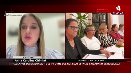 Anna Karolina Chimiak habla del informe de actividades del Consejo Estatal Ciudadano de Búsqueda