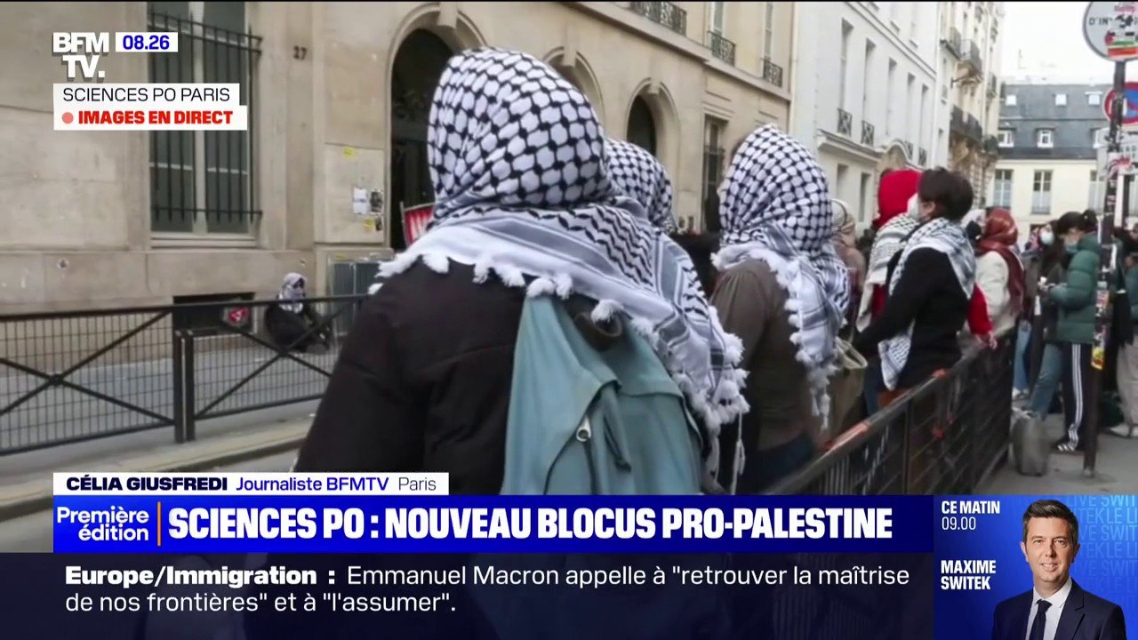 Sciences Po Paris: un nouveau blocus en cours devant l'école pour réclamer un cessez-le-feu à Gaza