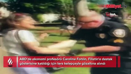 Profesöre ters kelepçe! ABD sokaklarında İsrail öfkesi