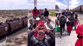 Meksika sınırına ulaşmaya çalışan göçmenlerin, yük vagonu üstündeki tehlikeli yolculuğu