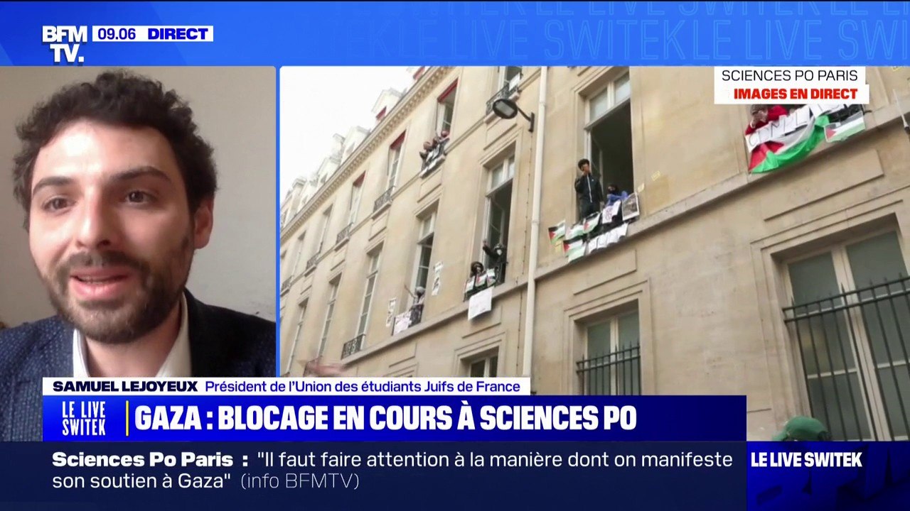 "Il y a une volonté d'importer le mouvement des États-Unis": Samuel Lejoyeux (UEJF) réagit à la manifestation pro-palestinienne à Sciences Po