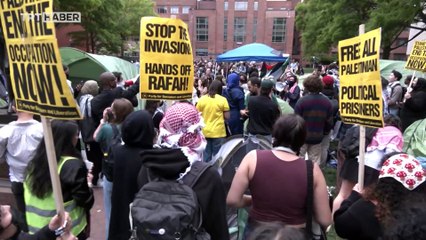 ABD'de Filistin'e destek gösterilerine akademisyenler de katılıyor