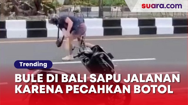 Patut Diacungi Jempol, Bule di Bali Sapu Jalanan Karena Tak Sengaja Pecahkan Botol