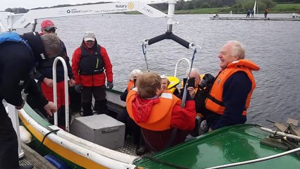 Rutland Sailability receives hoist from Rotary clubs - using the hoist 2
