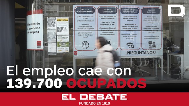 El empleo cae con 139.700 ocupados menos en el primer trimestre y el paro sube al 12,29 %