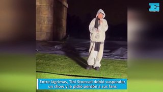 Entre lágrimas, Tini Stoessel debió suspender un show y le pidió perdón a sus fans