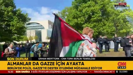 Canlı yayında gözaltı! Almanya Gazze için ayakta...