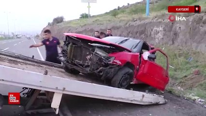 Kayseri’de kazada paramparça olan aracın sürücüsü hayatını kaybetti