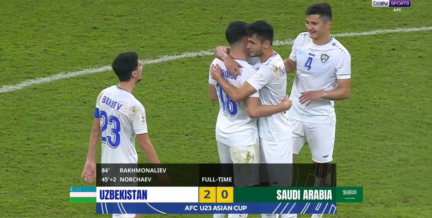 منتخب أوزبكستان يتغلّب على نظيره منتخب السعودية ويعبر إلى نصف نهائي كأس آسيا تحت 23 عاماً