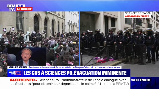 Je suis absolument consterné : Gilles Kepel (spécialiste du Moyen-Orient et de l'Islam contemporain) réagit au blocage des abords de Sciences Po Paris