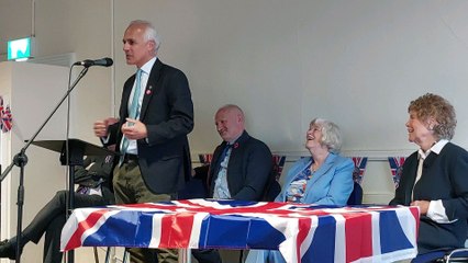 Ben Habib speaking to the TUV - Reform UK  anti-Protocol rally in Dromore Orange Hall
