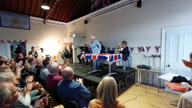 Ann Widdecombe speaking in Dromore Orange Hall