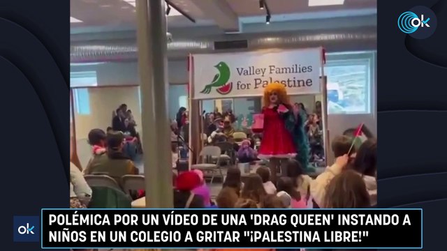 Polémica por un vídeo de una 'drag queen' instando a niños en un colegio a gritar ¡Palestina libre!