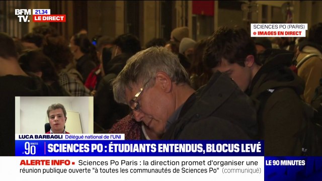 Levée du blocus de Sciences Po Paris: C'est la soumission de la présidence envers ces militants , pour Luca Barbagli (délégué national du syndicat UNI)