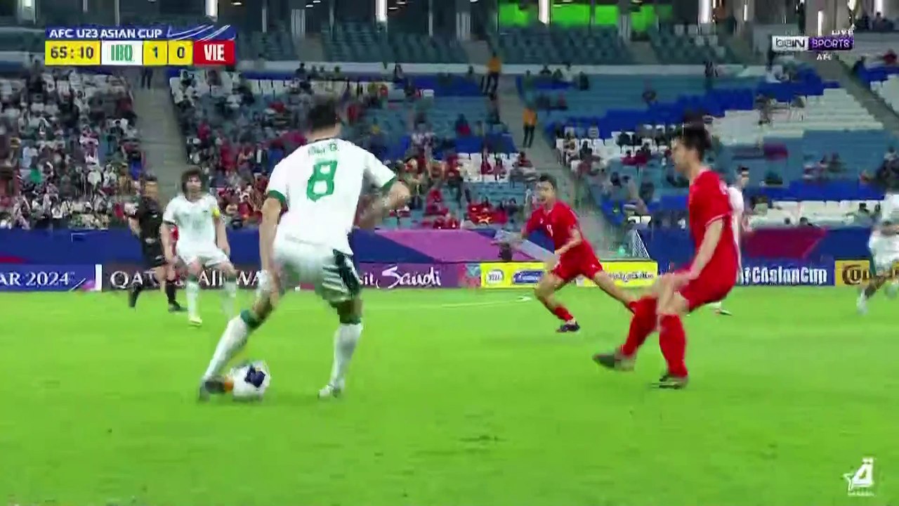 الشوط الثاني مباراة الاولمبي العراقي وفيتنام الدور ربع نهائي كأس اسيا تحت 23 سنة