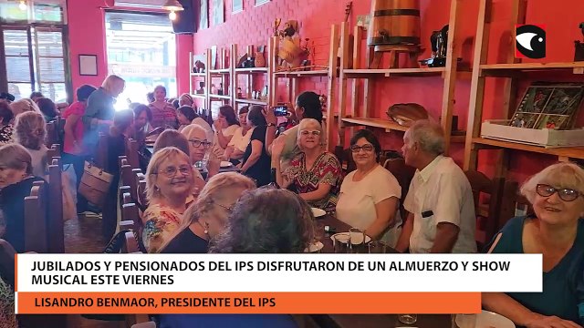 Jubilados y pensionados del IPS disfrutaron de un almuerzo y show musical este viernes