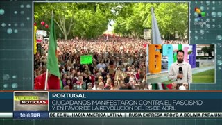 Ciudadanos en Portugal se manifestaron en el marco del 50 aniversario de la Revolución de los Claveles