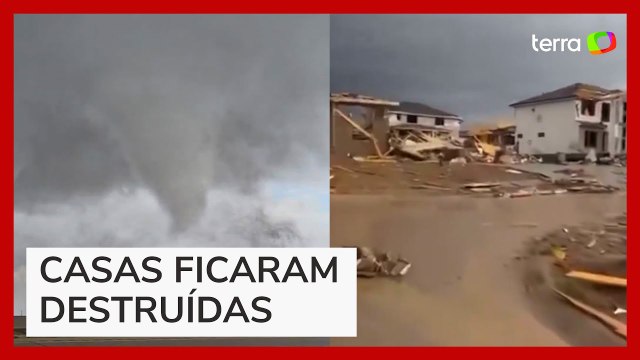 Tornado gigante atinge cidade nos EUA e deixa casas destruídas