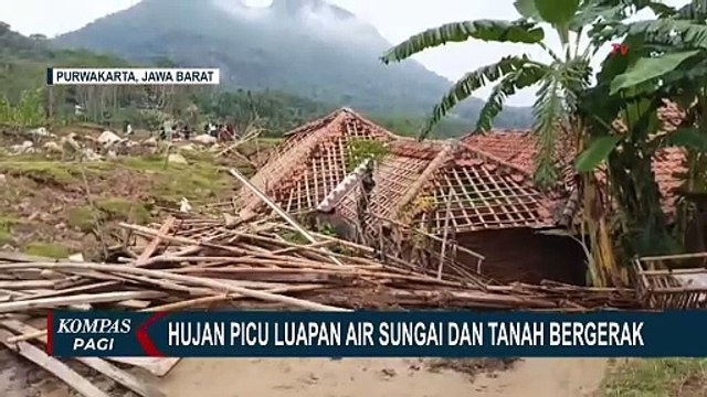 Hujan Deras Picu Luapan Air Sungai dan Tanah Bergerak di Purwakarta