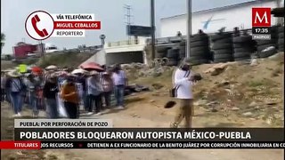 Pobladores de Coronango bloquean la Autopista México-Puebla