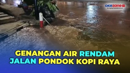 Pipa PAM Bocor, Genangan Air Rendam Jalan Pondok Kopi