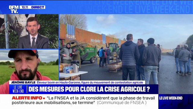 Crise agricole: pour Jérôme Bayle, il manque encore des mesures pour pouvoir dire que c'est fini