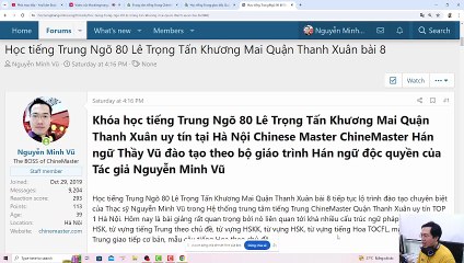 Học tiếng Trung Ngõ 80 Lê Trọng Tấn Khương Mai Quận Thanh Xuân bài 8