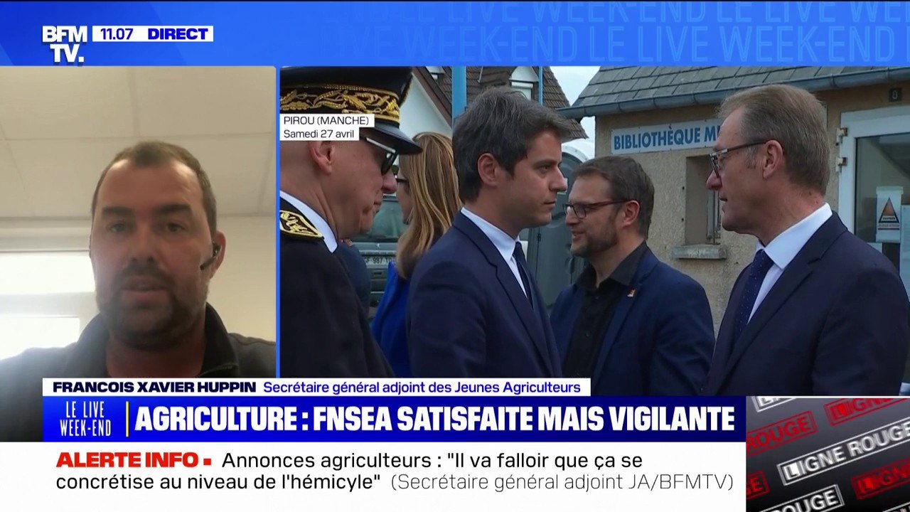 Annonces des mesures pour l'agriculture par Gabriel Attal: "Pour l'instant, il n'y a pas nécessité d'avoir des tracteurs dans les rues", déclare François Xavier Huppin, secrétaire général adjoint des Jeunes Agriculteurs