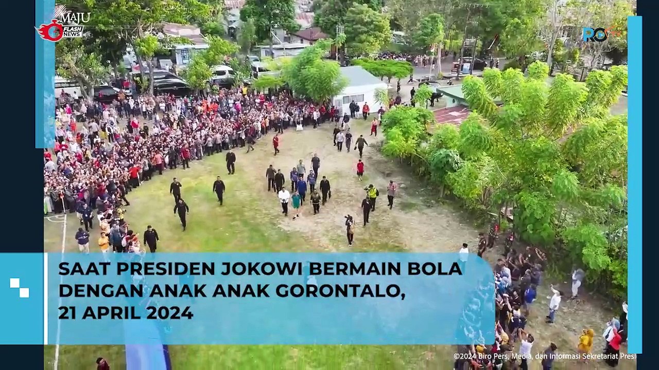 Momen Presiden Jokowi Bermain Bola dengan Anak-Anak Gorontalo
